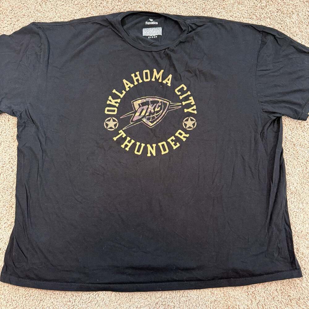 OKC Thunder Fanatics Graphic T Shirt Mens Black‎ NBA Basketball Tee EUC